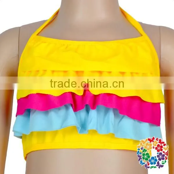 2017 New Arrival Summer Girls Colorful Ruffle Bikini Swimming Wear photo-5