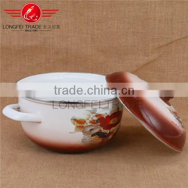 OEM Plump Enamel / Ceramic Casserole /industrial Cooking Pot With Hollow Handle photo-2