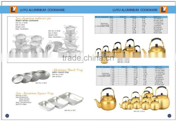 0.75L-15L Cheaper Welded Spout Tea Pot Golden Yellow Aluminum Kettle photo-2