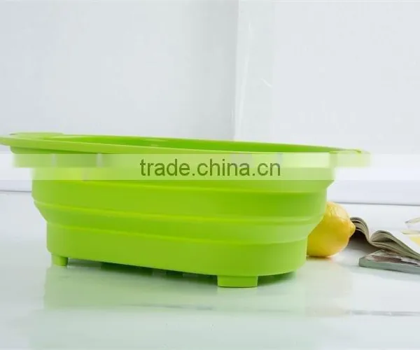 Silicone Square Shaped Folding Wash Basin,fruit Bowl photo-2