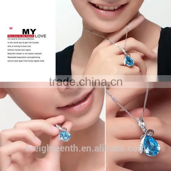 Women's Rhinestone Chain Crystal Pendent Necklace Waterdrop Jewelry Xmas Christmas Gift photo-4