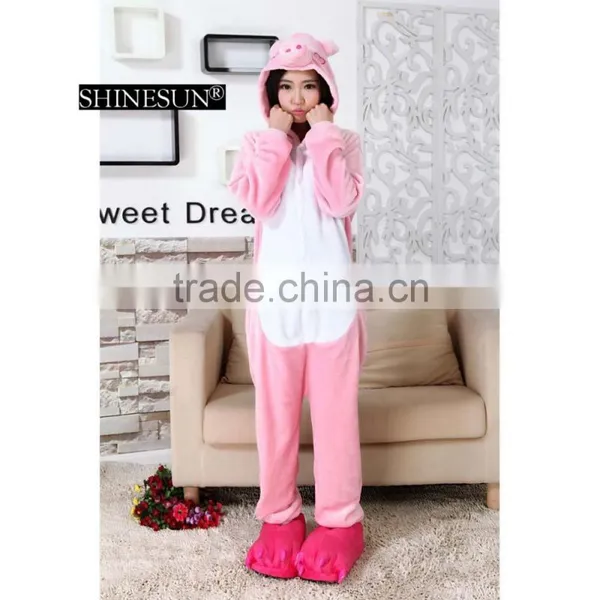 New Winter Unisex Men Women Adult Pajamas Cosplay Costume Cartoon Animal Pig Sleepwear photo-5