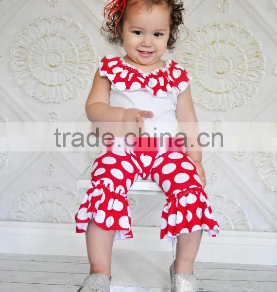 Wholesale Children's Boutique Clothing Christmas Baby Girls Ruffled Christmas Outfits photo-6