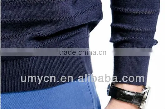2014 Hot Sale Men's Horizontal Stripes Pattern Jacquard Pullover Sweater photo-4