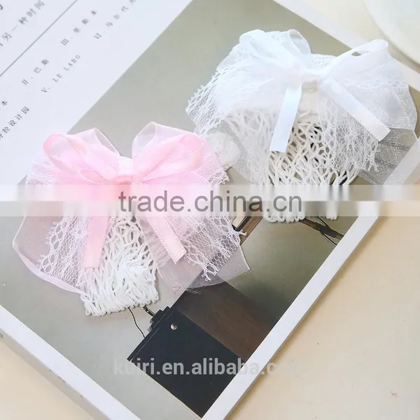 WS-23 2017New Hot Women Ruffle Large Fishnet Ankle High Socks Bow Tie Hollow Out Thin Mesh Lace Fish Net Short Socks photo-4