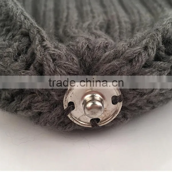 Myfur Matched Color Real Raccoon Fur Bobble Attached Wool Beanie Hat photo-5