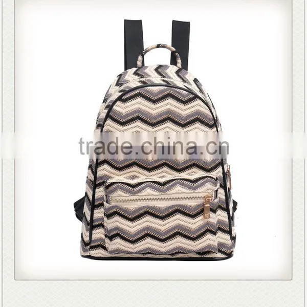 High Quality Monogrammed Chevron Canvas Backpack photo-6