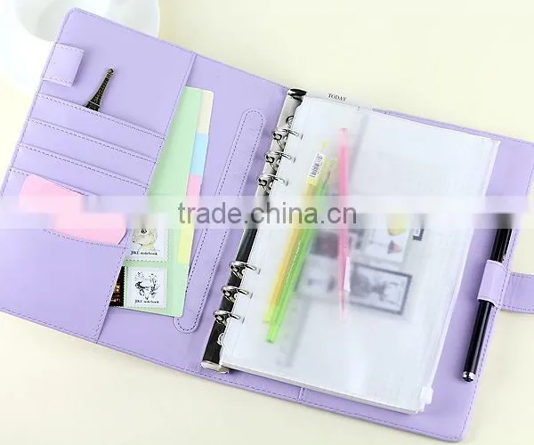 A6/A6 Faux Leather Cover Loose Leaf Agenda Planner Custom Daily Planner Dairy With Clasp/insert Pocket /pen Holder photo-6
