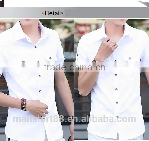 Designer Short Sleeve Thick Cotton Slim Fit Casual Shirt photo-3