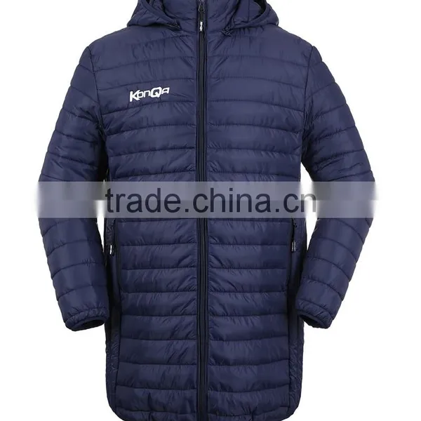 Customize Quilted Winter Long Jacket Man With Hood