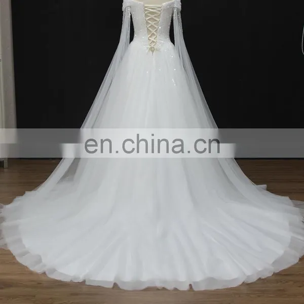 WX1678 off Shoulder Luxury Lace Fabric for Wedding Guest Dress Plus Size Wedding Dress 2017 Bridal photo-5