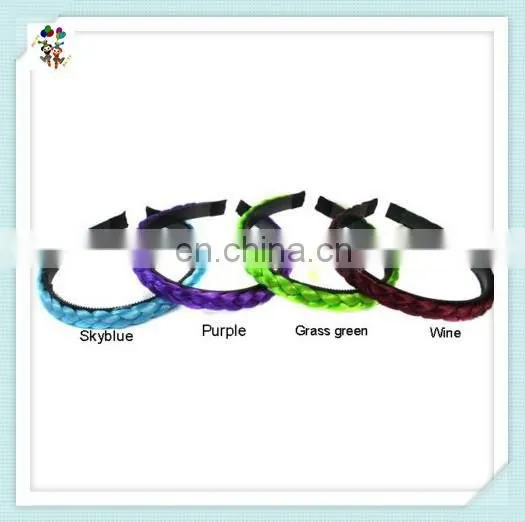 Girls Twist Braided Plait Hoop Colors Synthetic Hair Headband HPC-0121 photo-2
