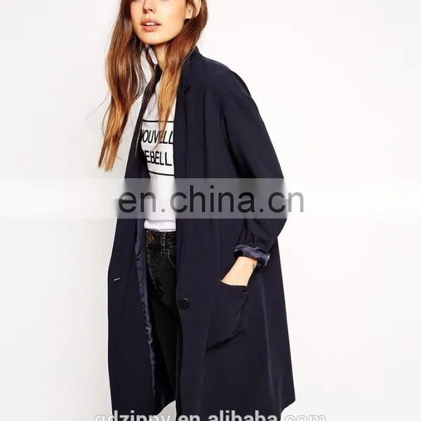 New Arrival Button Fastening Longline Coats and Jackets for Women photo-2
