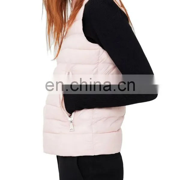 Chinese Manufacturer 100% Polyester Pink Padded Vest Women photo-4