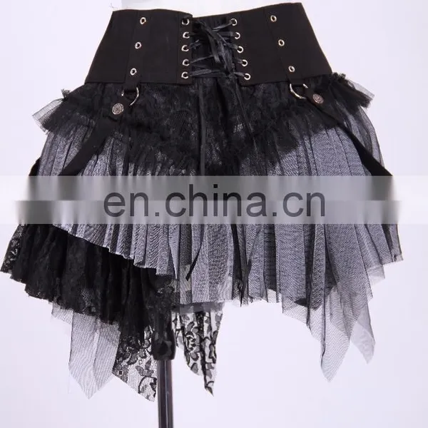 Gothic Layered Short Skirt With Removable Belt photo-2