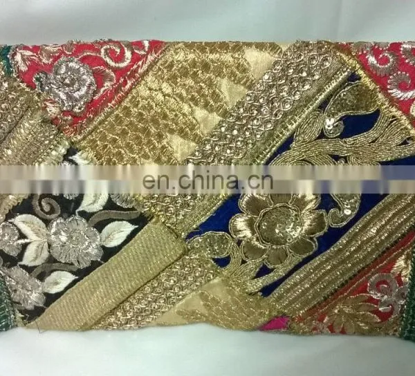 2015 New Valentines Womens Ladies Vintage Banjara Colorful Hand Zari Embroidered Unique Patch Handbag Clutch Tote Purse Pouch photo-4