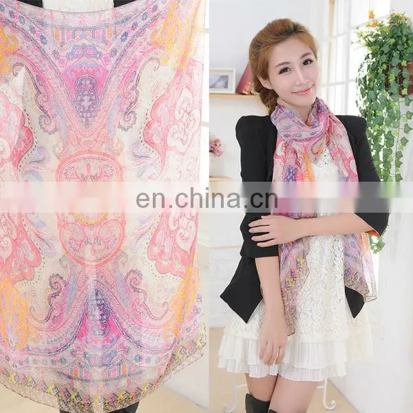 2017 Spring 3D Digital Silk Scarf Wowen Print