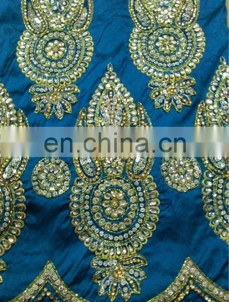 Raw Silk Embroidered African George Lace For Africa Women photo-2
