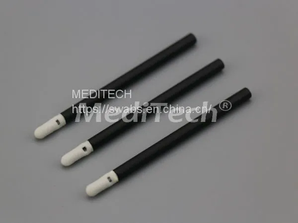 FLEXIBLE MINI-TIP FOAM SWABS WITH BLACK PLASTIC HANDLE