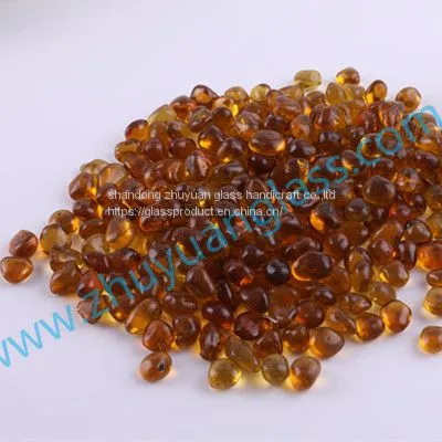 Shandong Zhuyuan Export Recycle Glass Bead Intermix 1-3mm3-6mm6-9mm Amber Aggregates Glass Bead