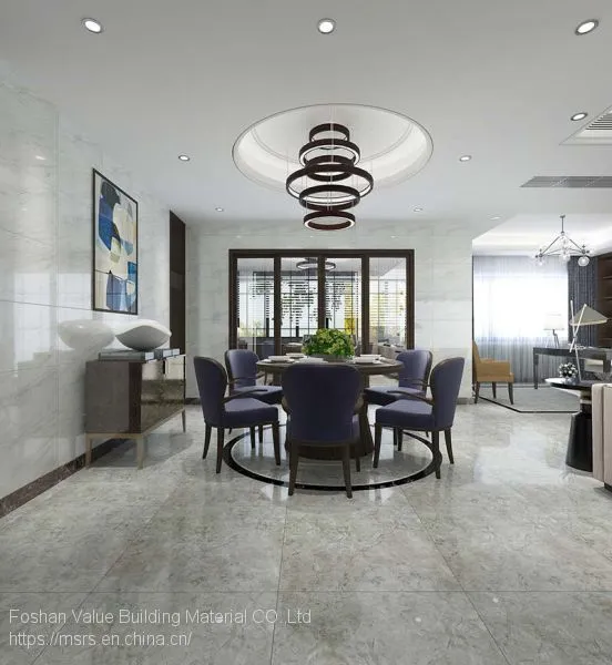 Grey Marble 600x600mm Polished Porcelain Tiles for Living Room photo-4