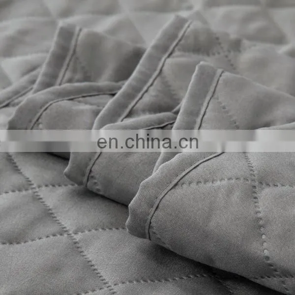 Plain Dyed Twin Queen King Size 3 Pcs 100% Polyester Home Bedding Ultrasonic Quilt Bedspread Set photo-4