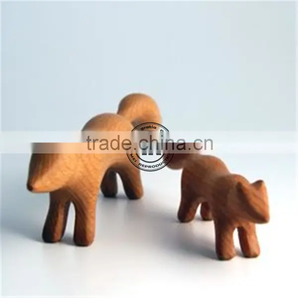 Wooden Craft Fox ,Zakka Home Items,Natural Wood Decoration