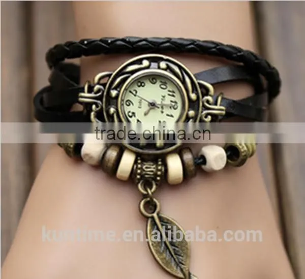 New Arrival Retro Leather Bracelet Wrist Watchs for Women&Girls photo-5