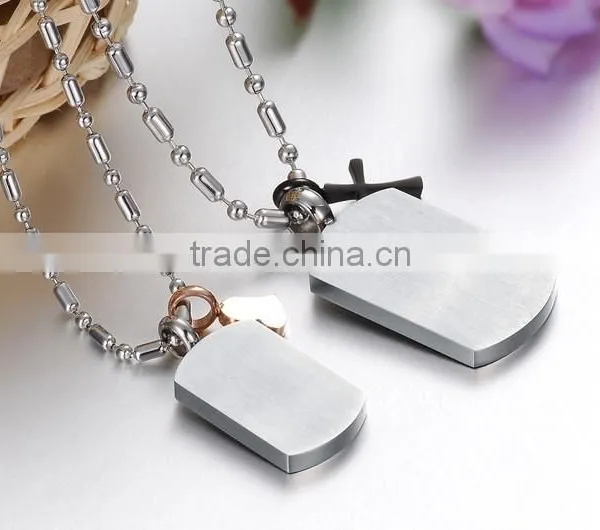 Wholesale Stainless Steel Square Plate With Letter Pendant for Lovers Small MOQ and Mix Order photo-5