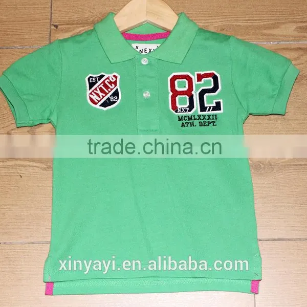 The Hot Sells 100 % Cotton Fabric Embroidery With Dyeing Polo Shirt Fabric for Kids Summer photo-3