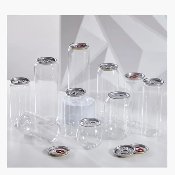 Transparent Plastic Beverage Bottles Food Cans Easy to Pull Lids