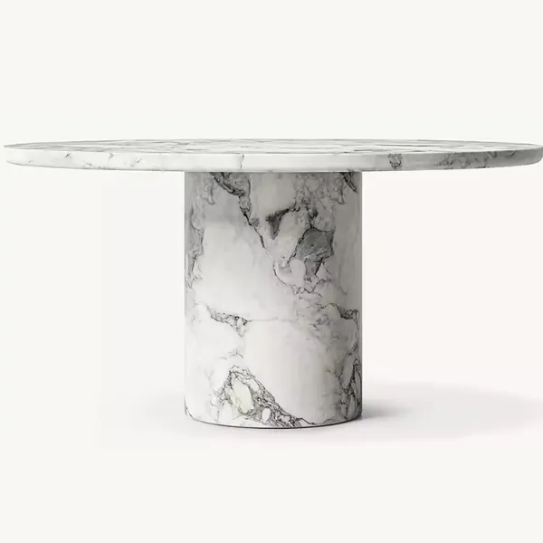 Marble Stone Round Dining Table Modern Style Factory Direct Supply for Home and Villa photo-2