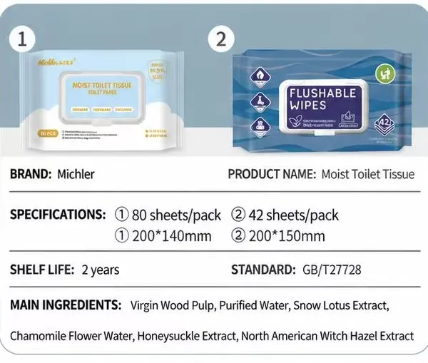 Large Household 80-pull Pack for Dissolving Wet Toilet Paper and Wet Wipes photo-3