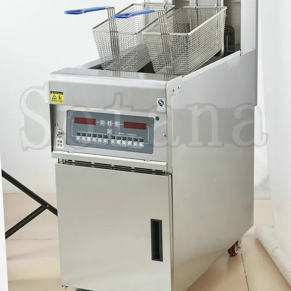 Single-cylinder Vertical Electric Frying Oven With Oil Filtering Cart photo-2