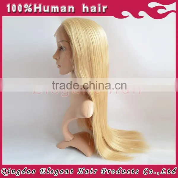 2015 Qingdao New High Quality Human Hair Lace Wigs Blonde photo-5