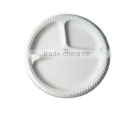 D263.5mm Size 3 Compartment Round Plates Disposable Tableware photo-2