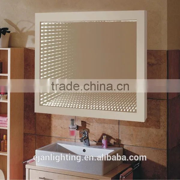 CE IP44 Bathroom Wall Mounted Rectangular Defogger Led Infinity Mirror With Light photo-4