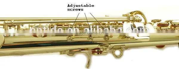 Beginner Use China Made Cheap Straight Soprano Saxophone, Gold Lacquer With Case photo-3