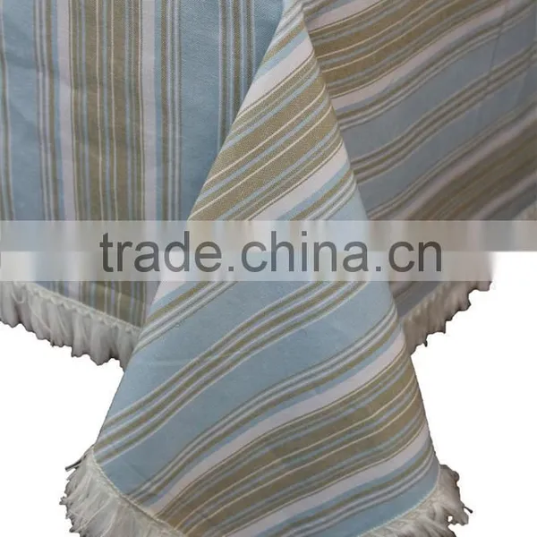 100% Cotton Luxury Fashion Yarn Dyed Print Stripe Cheap Table Cloth photo-2