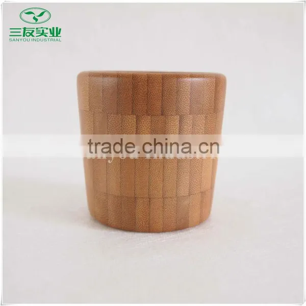 Vertical Grain Natural Round Bamboo Coffee Cup