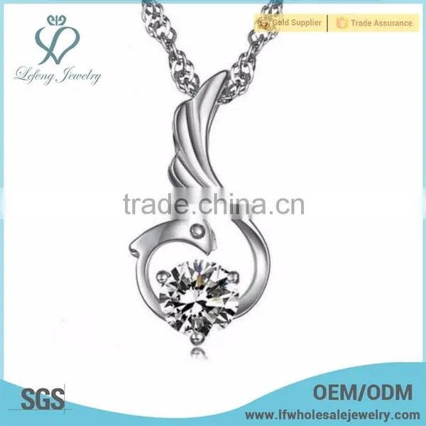 New Design High Quality 18k White Gold Crystal Necklace Jewelry