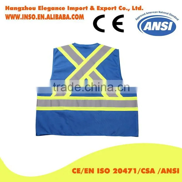 3m Reflective Vest 100% Polyester Knitted Blue Reflective Vest photo-2