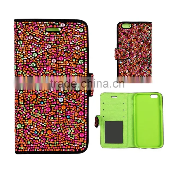 Shinning Diamond Wallet Case for Lady, Booklet Case for IphoneSE/iphone6/iphone6 Plus photo-4