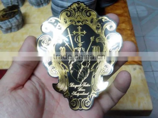 Custom Labels Wine Roll Rubber Metal Clothing Label Sticker Printed Die Cut Heat Transfer Stickers Hologram Labels-- DH 1171 photo-3