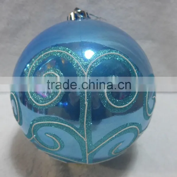 Big Shiny Plastic Ball With Hand Painting In Blue Color photo-4