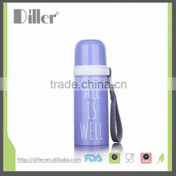 Wholesale China Fashion English Word Bullet Vacuum Flask With Plastic Cup photo-2