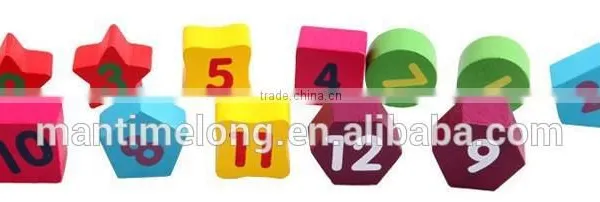 Wooden Toy Digital Geometry Clock Children's Educational Toy Building Blocks photo-5