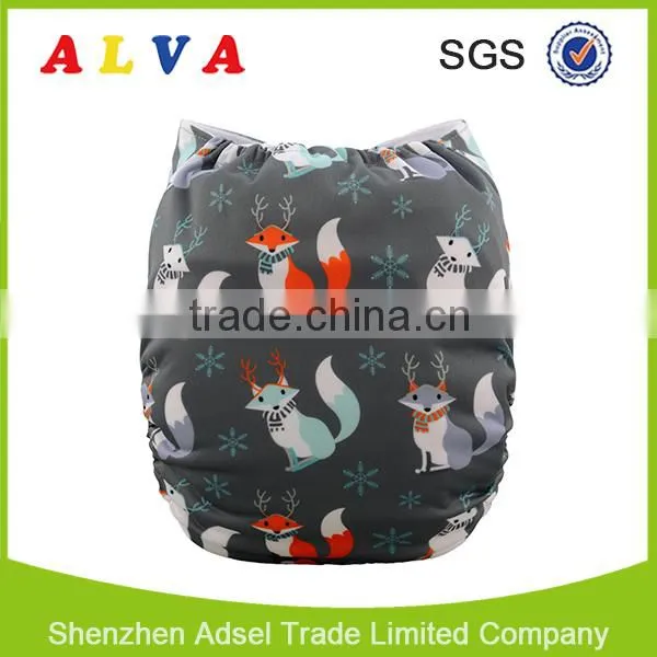2016 Alva New Pattern Reusable Cloth Baby Diapers Wholesale Cloth Diaper photo-2