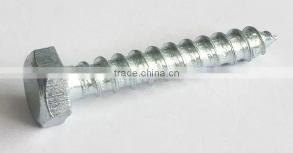 Carbon Steel Hexagon Head Wood Screws Blue White Zinc photo-2