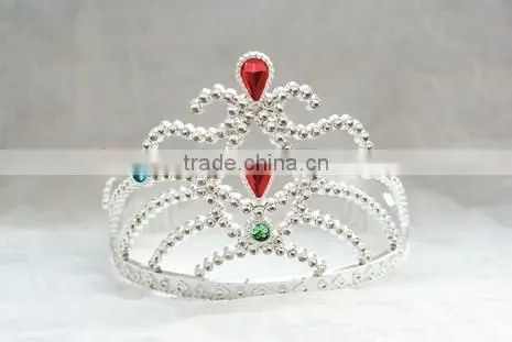 9cm Highx12cm Diameter Metallic Silver Plastic Tiara Princess Tiaras and Crowns photo-4